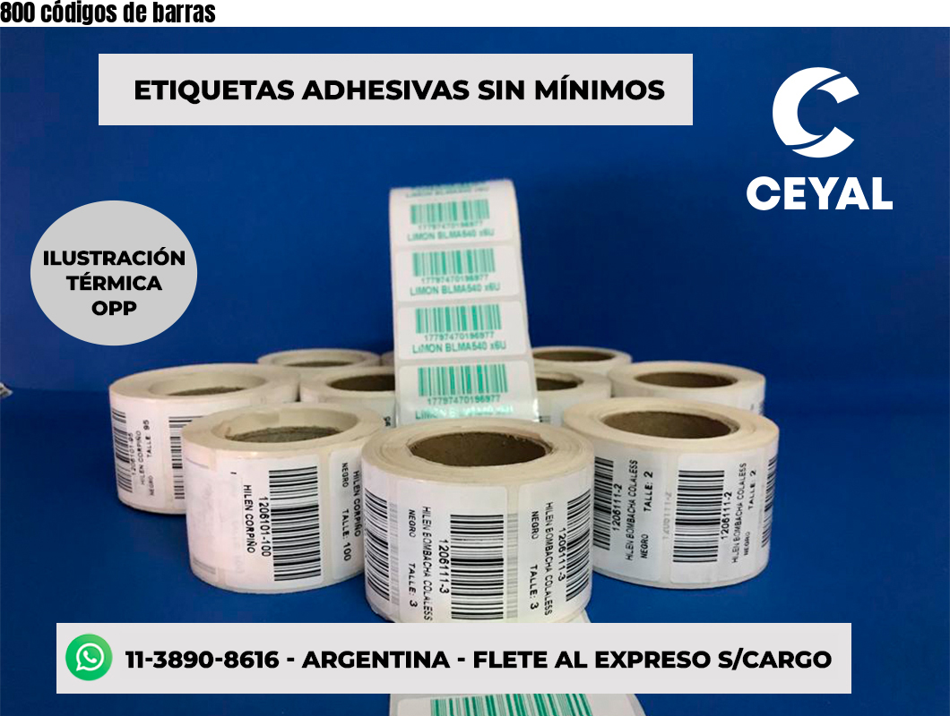 800 códigos de barras