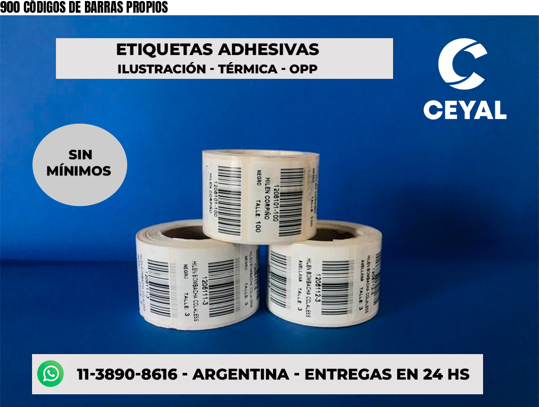 900 CÓDIGOS DE BARRAS PROPIOS