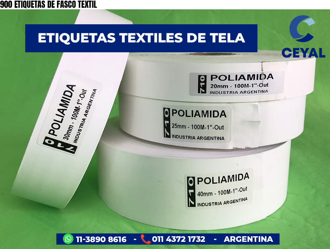 900 ETIQUETAS DE FASCO TEXTIL