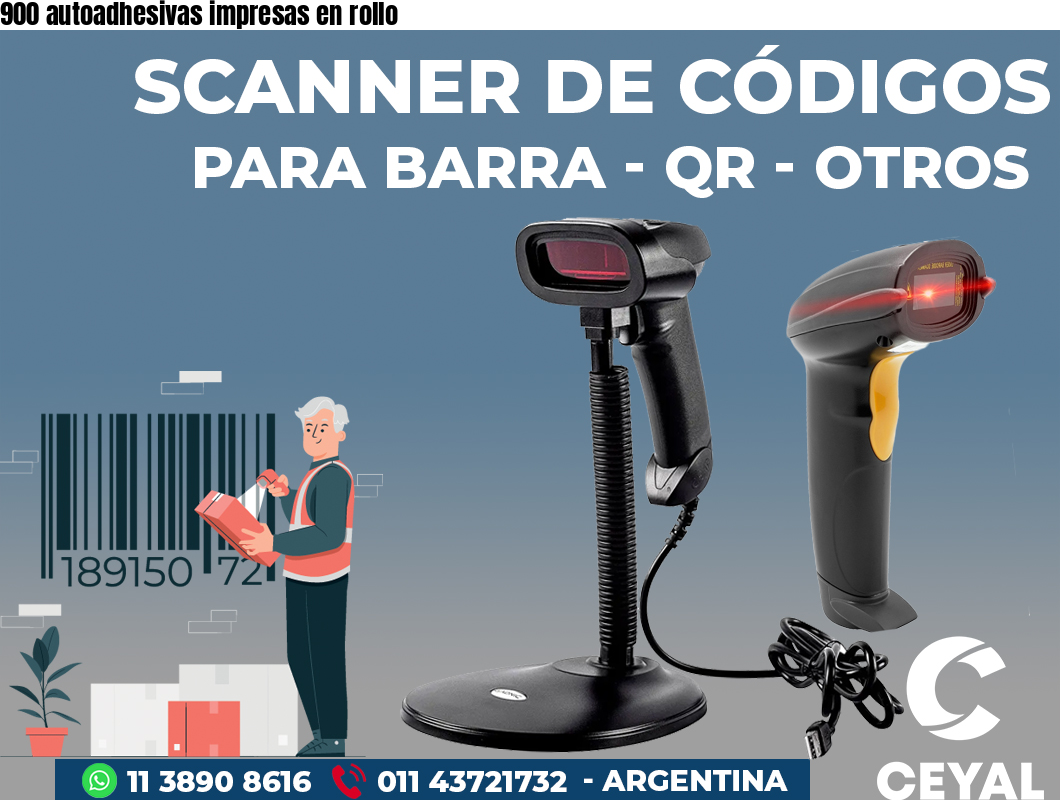900 autoadhesivas impresas en rollo