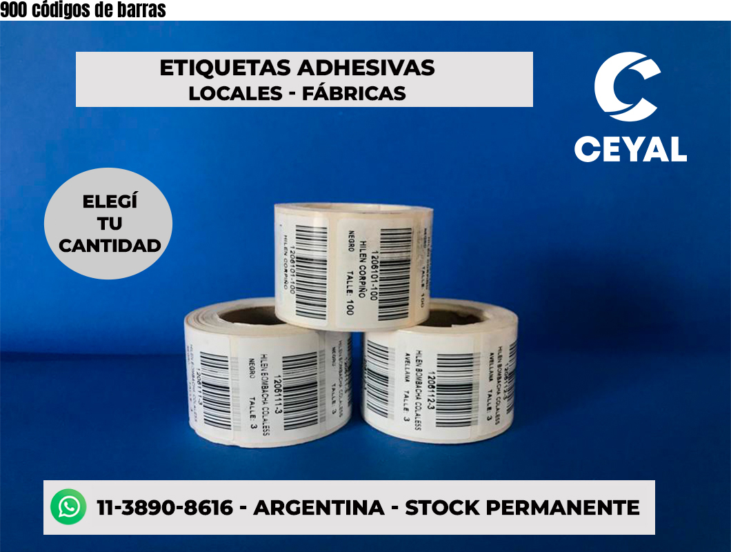 900 códigos de barras