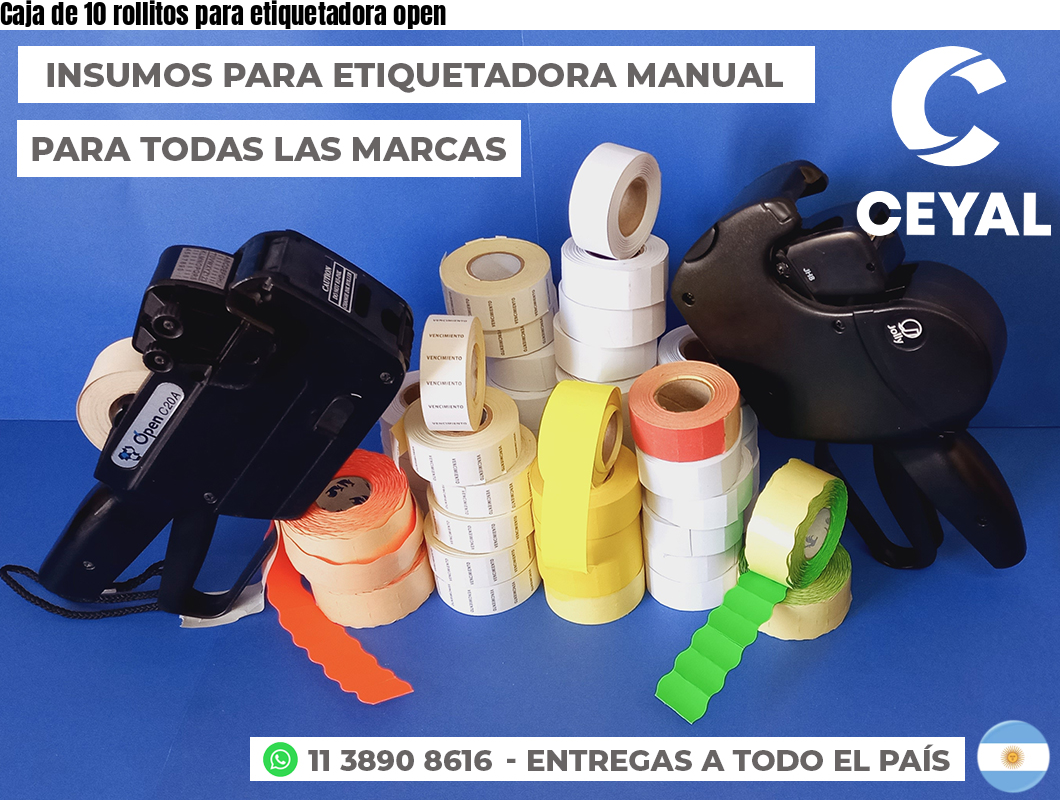 Caja de 10 rollitos para etiquetadora open
