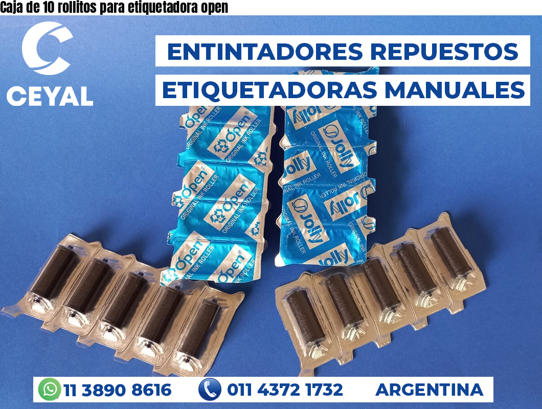 Caja de 10 rollitos para etiquetadora open
