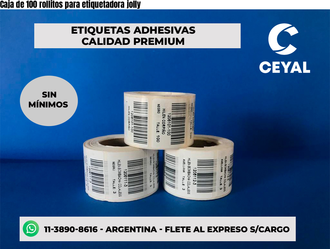 Caja de 100 rollitos para etiquetadora jolly