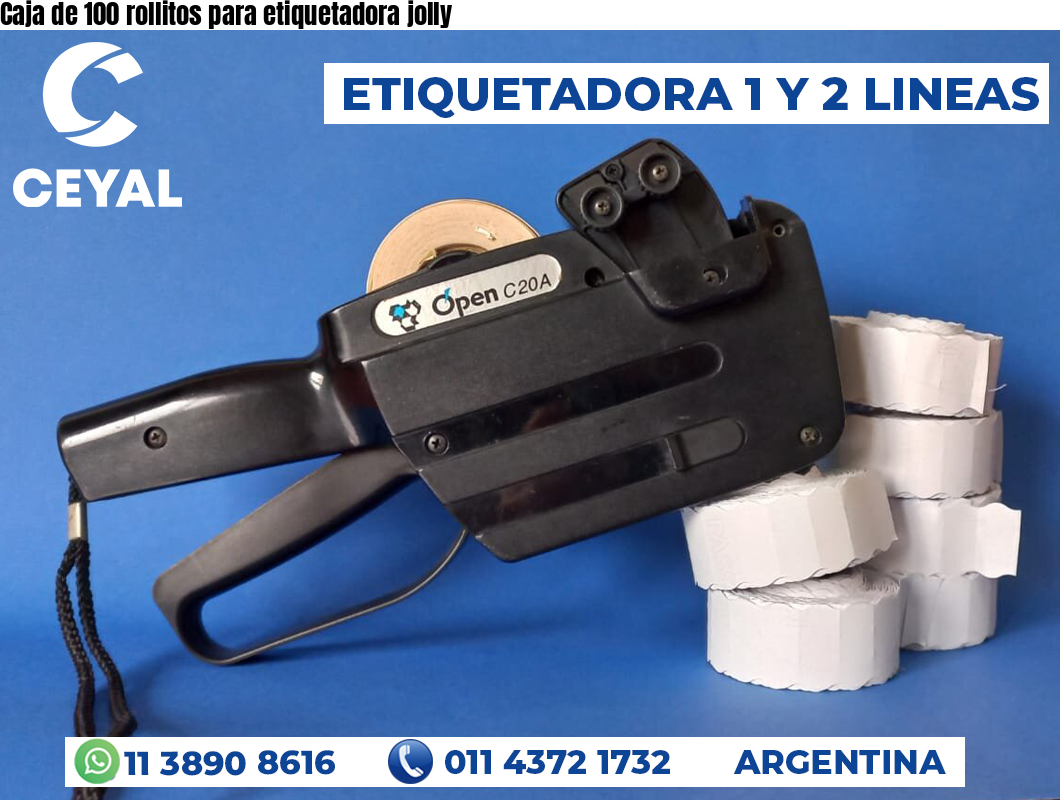 Caja de 100 rollitos para etiquetadora jolly