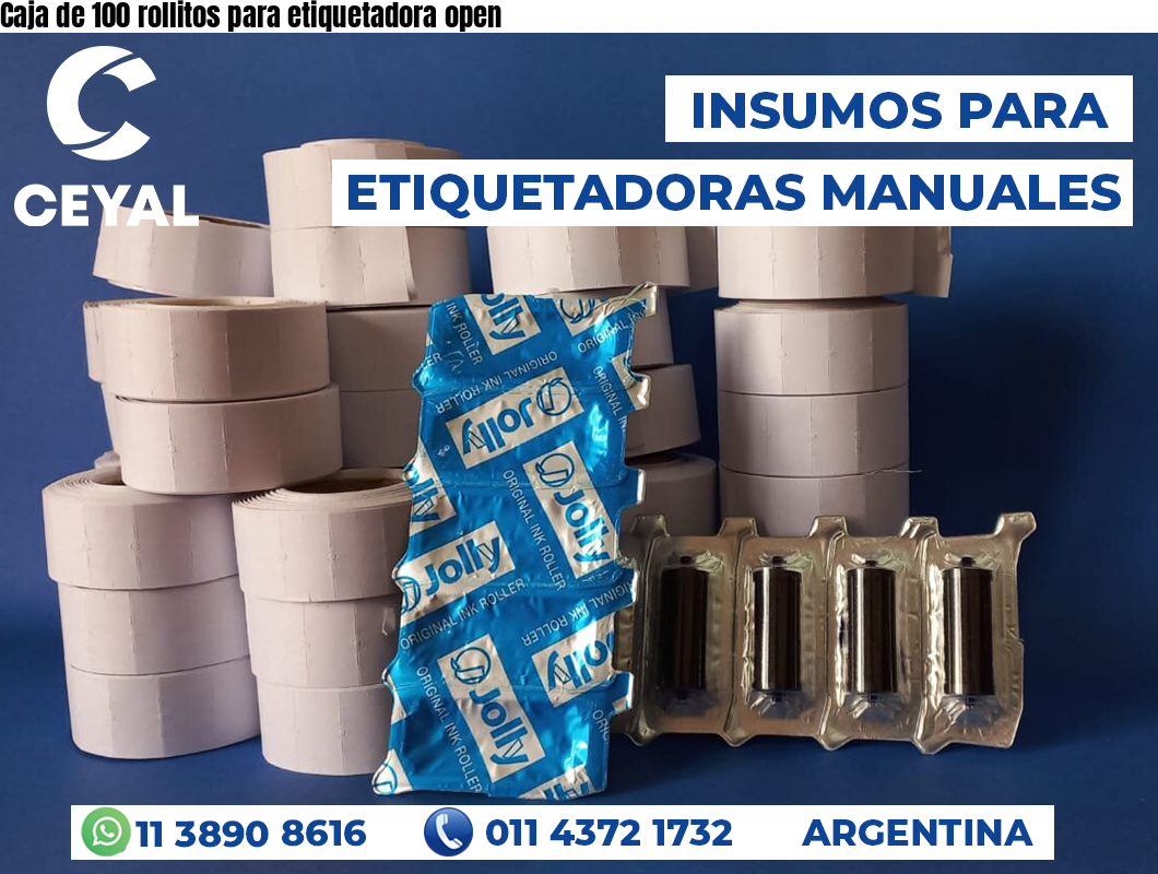 Caja de 100 rollitos para etiquetadora open