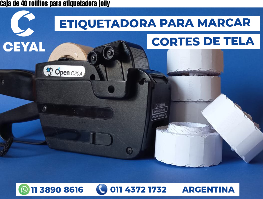 Caja de 40 rollitos para etiquetadora jolly