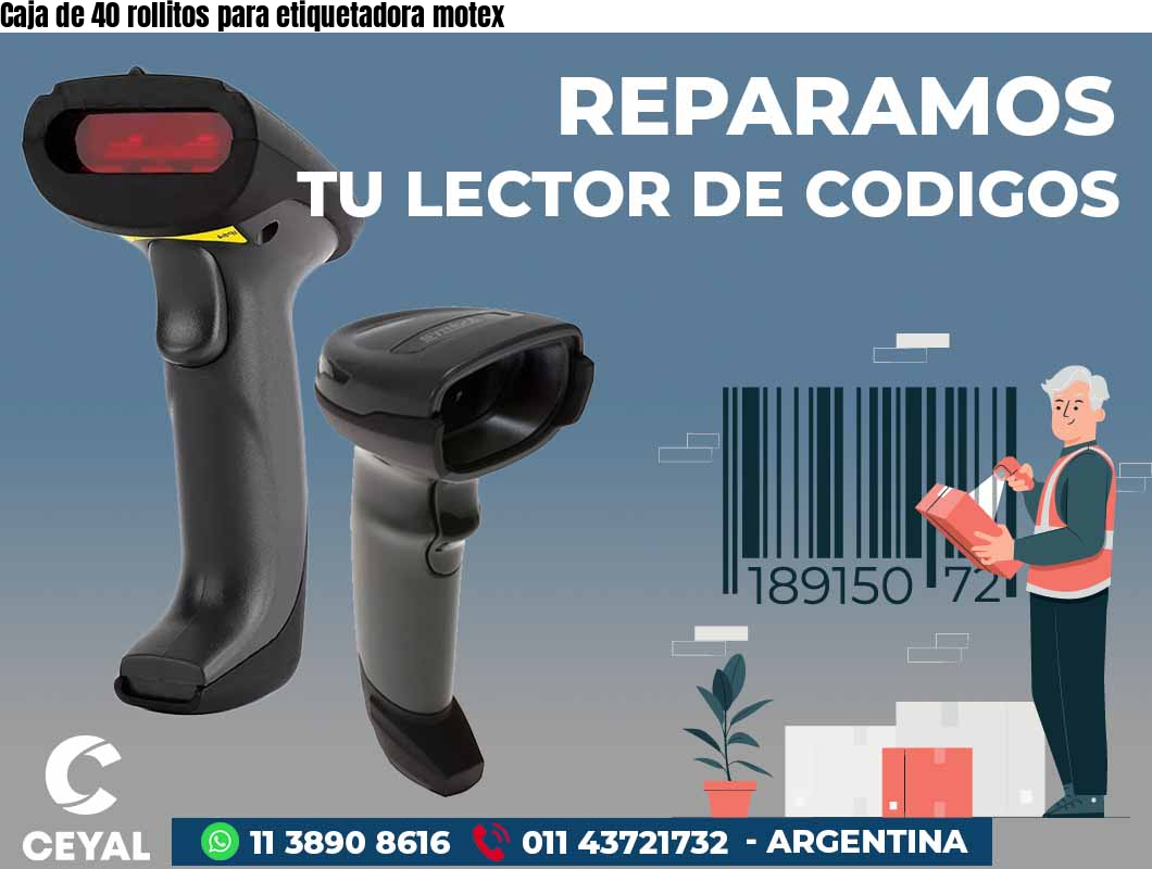 Caja de 40 rollitos para etiquetadora motex