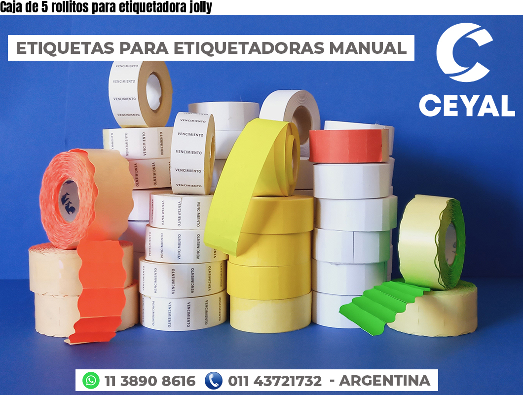 Caja de 5 rollitos para etiquetadora jolly