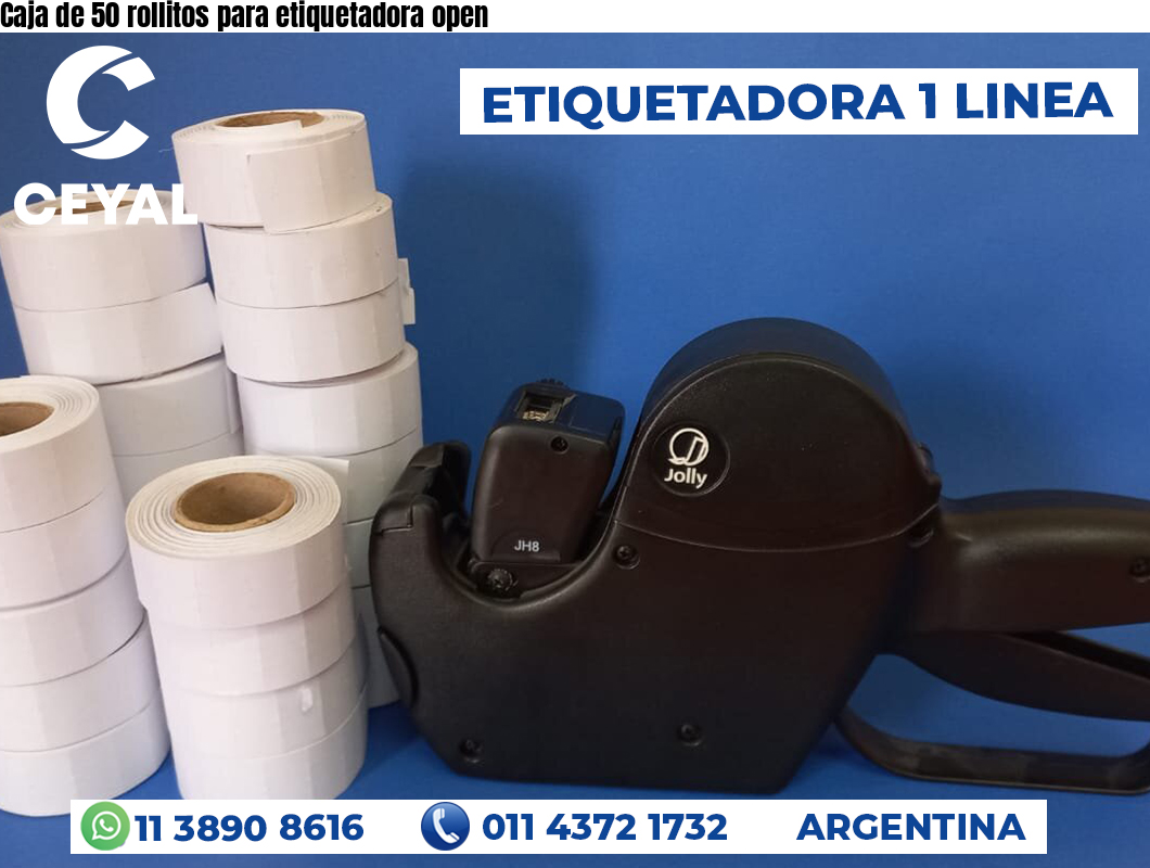 Caja de 50 rollitos para etiquetadora open