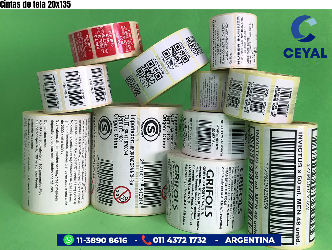 Cintas de tela 20x135