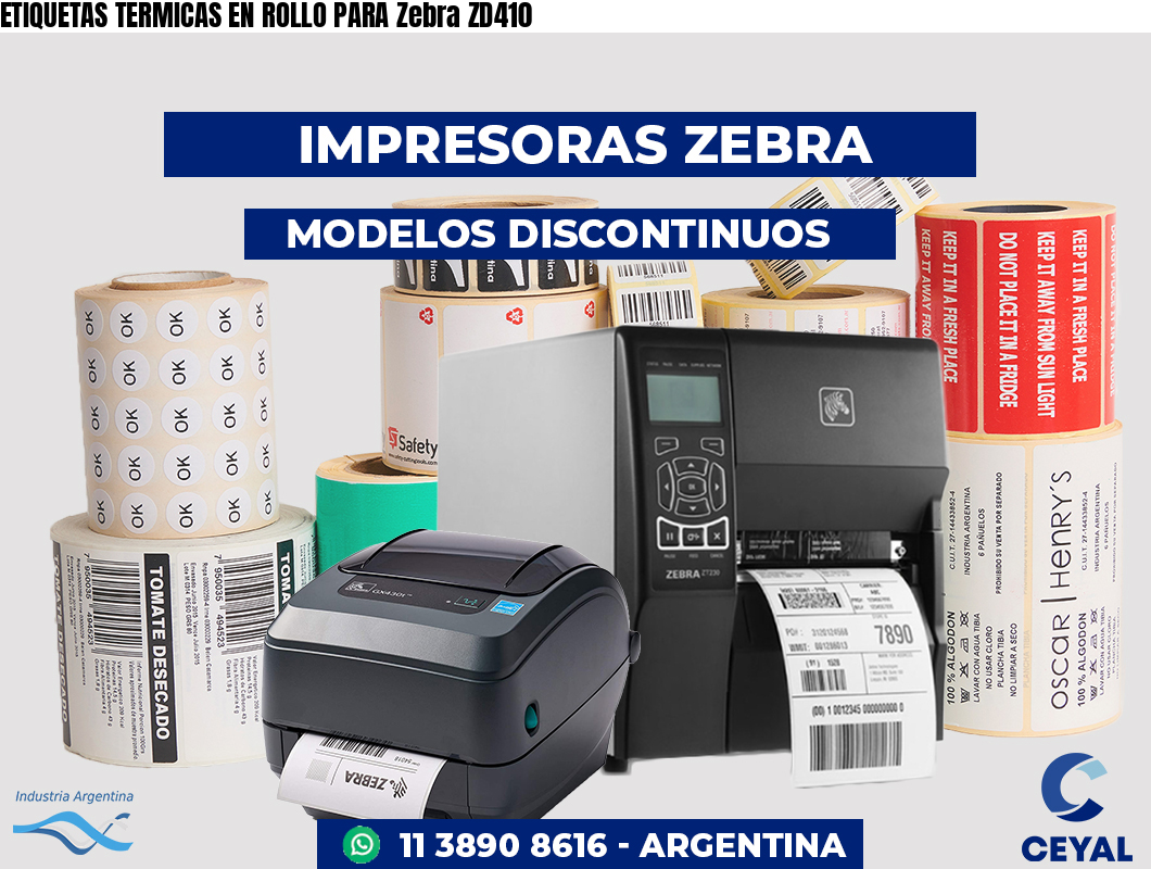 ETIQUETAS TERMICAS EN ROLLO PARA Zebra ZD410