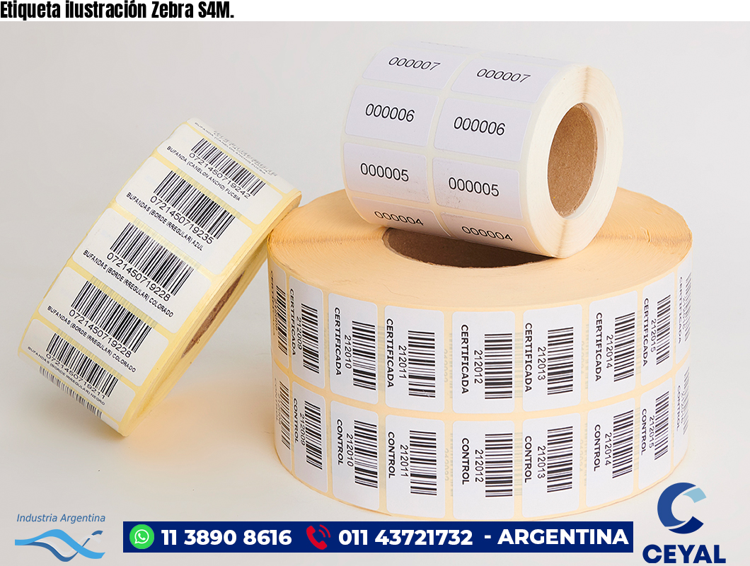 Etiqueta ilustración Zebra S4M.
