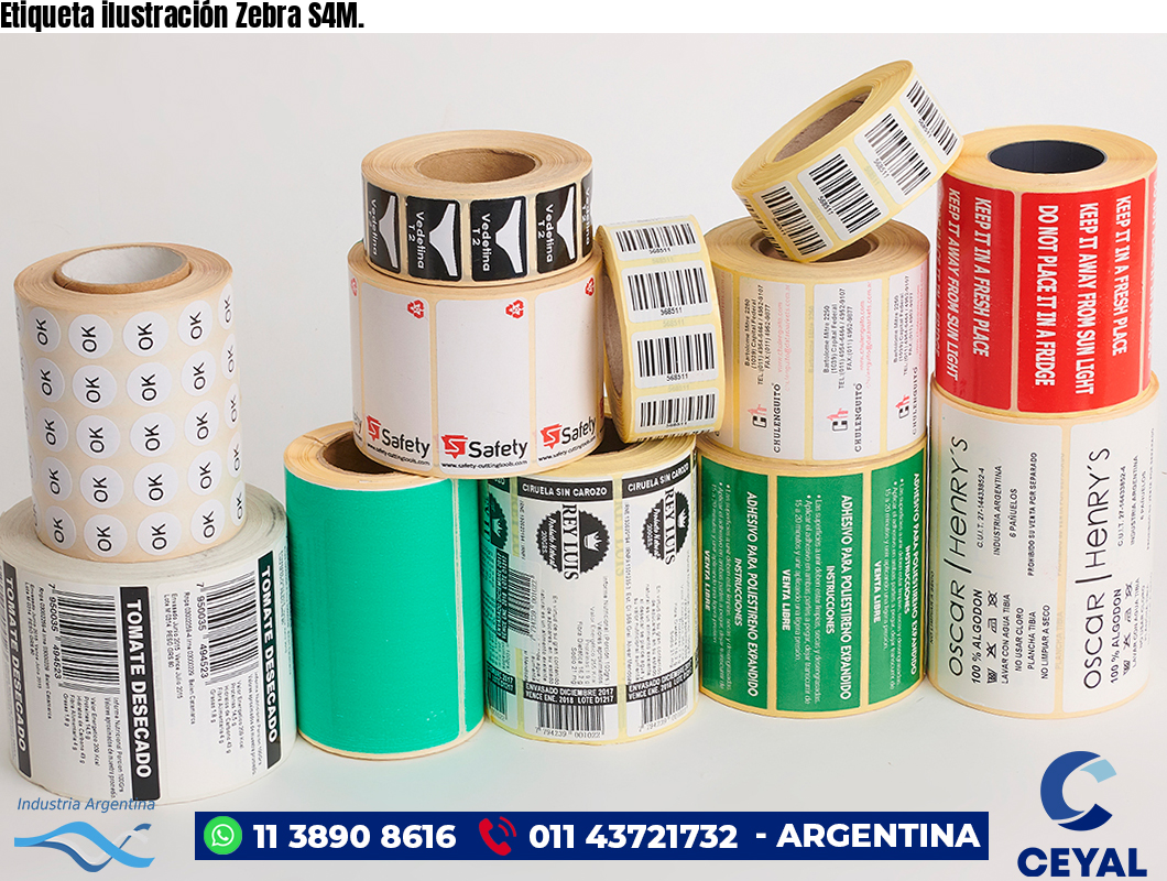 Etiqueta ilustración Zebra S4M.