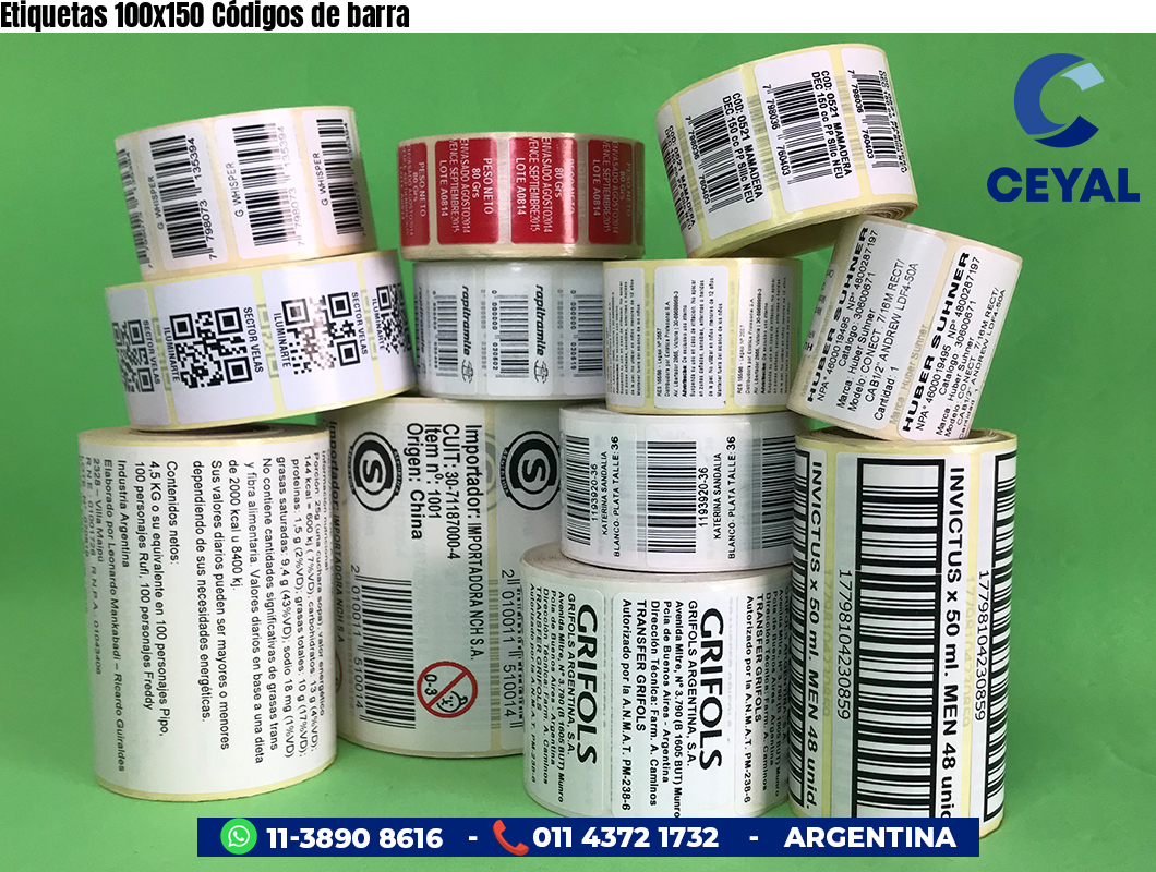 Etiquetas 100x150 Códigos de barra