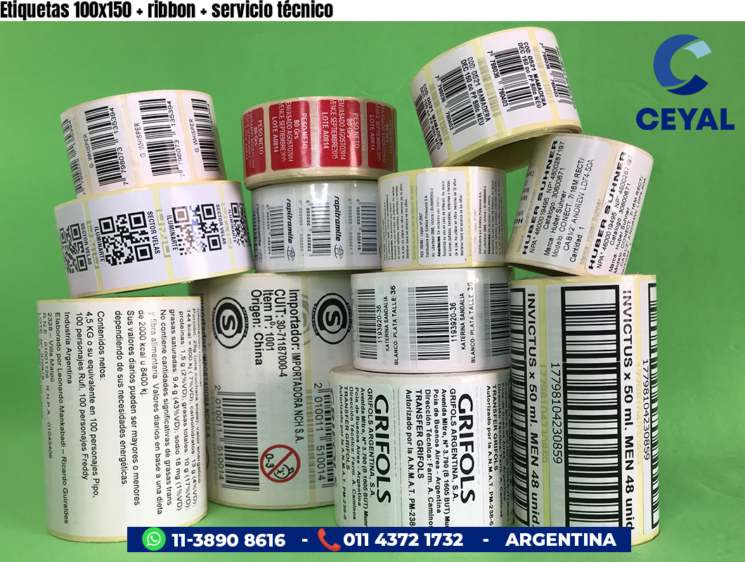 Etiquetas 100x150   ribbon   servicio técnico
