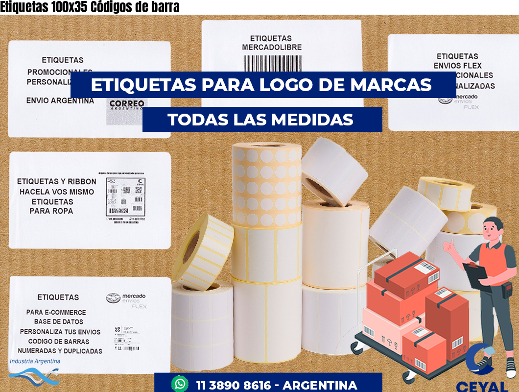 Etiquetas 100x35 Códigos de barra