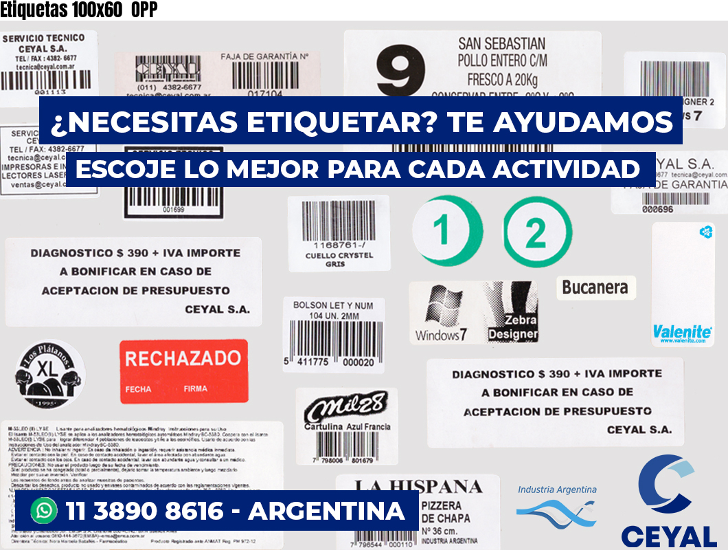 Etiquetas 100x60  OPP