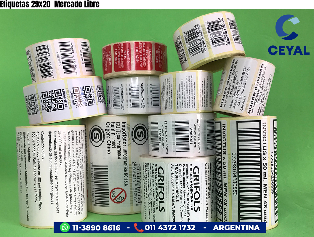 Etiquetas 29x20  Mercado Libre