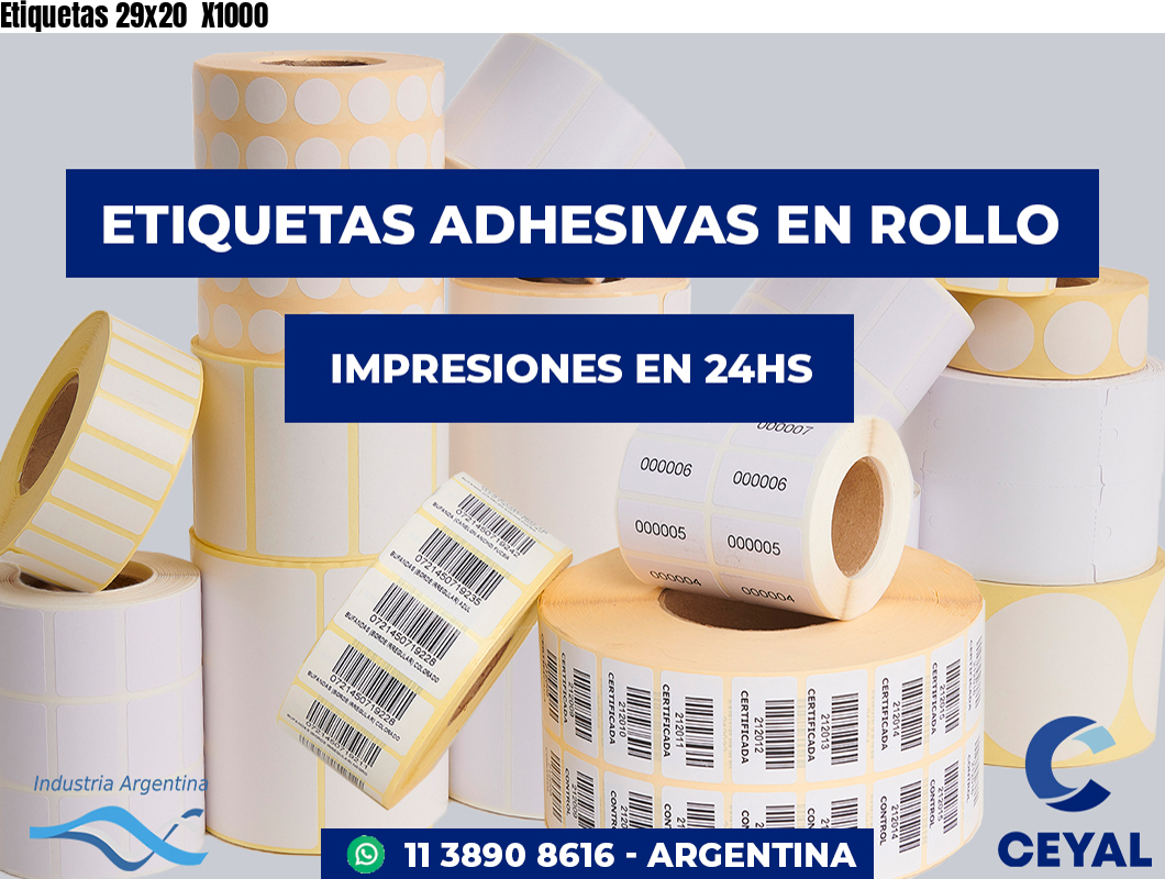 Etiquetas 29x20  X1000