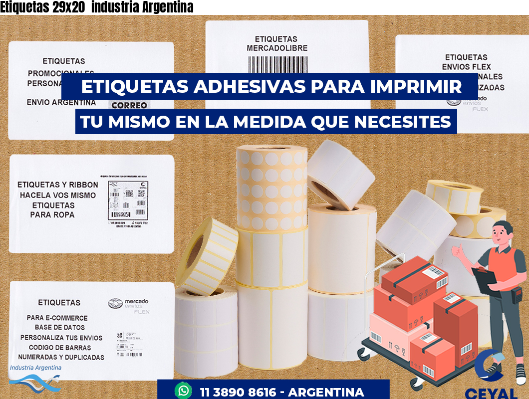 Etiquetas 29x20  industria Argentina