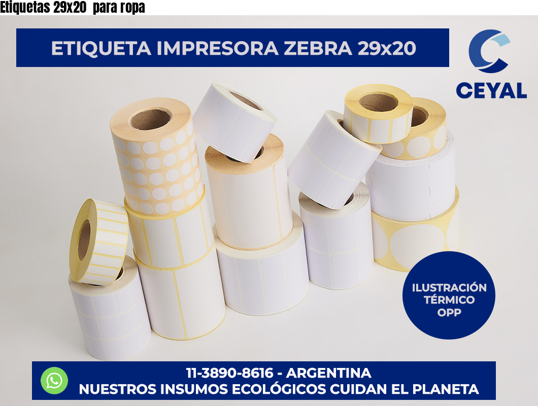 Etiquetas 29×20  para ropa