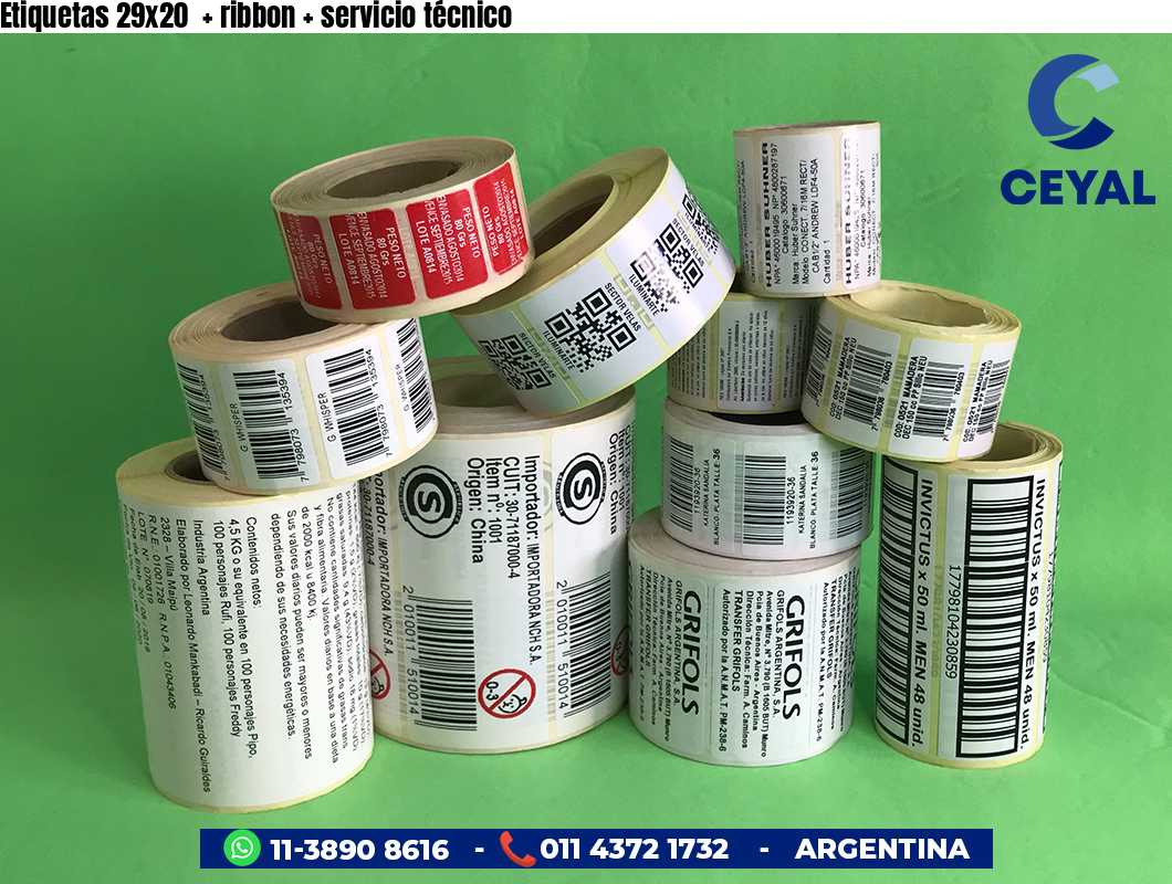Etiquetas 29x20    ribbon   servicio técnico