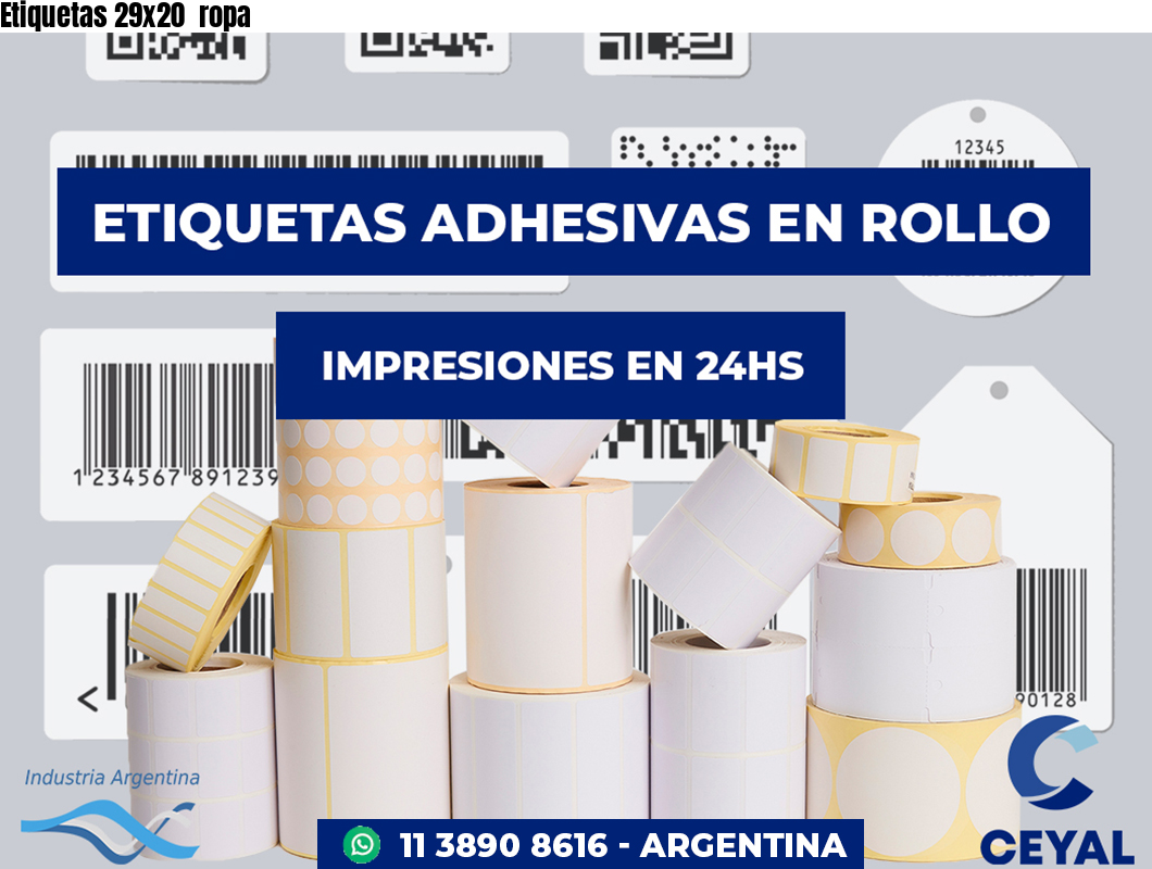 Etiquetas 29x20  ropa