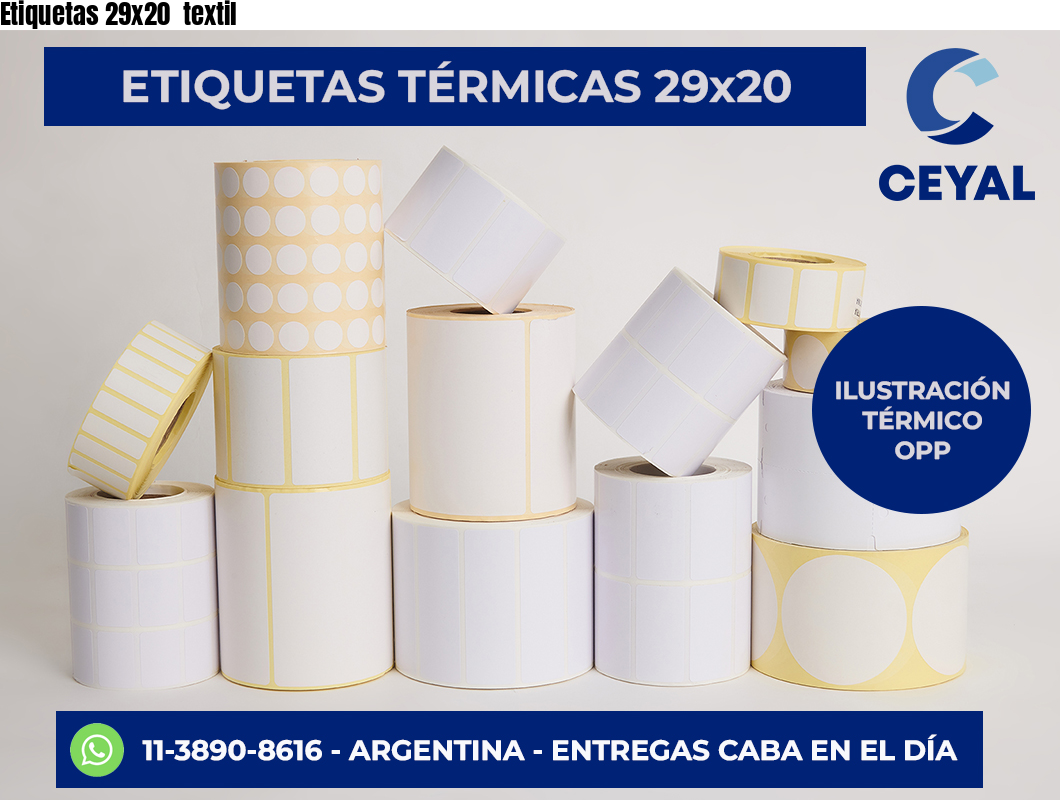 Etiquetas 29×20  textil