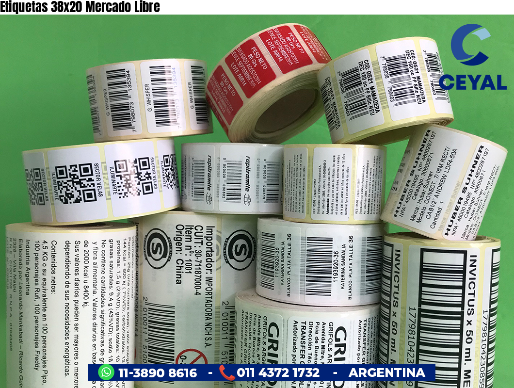 Etiquetas 38x20 Mercado Libre