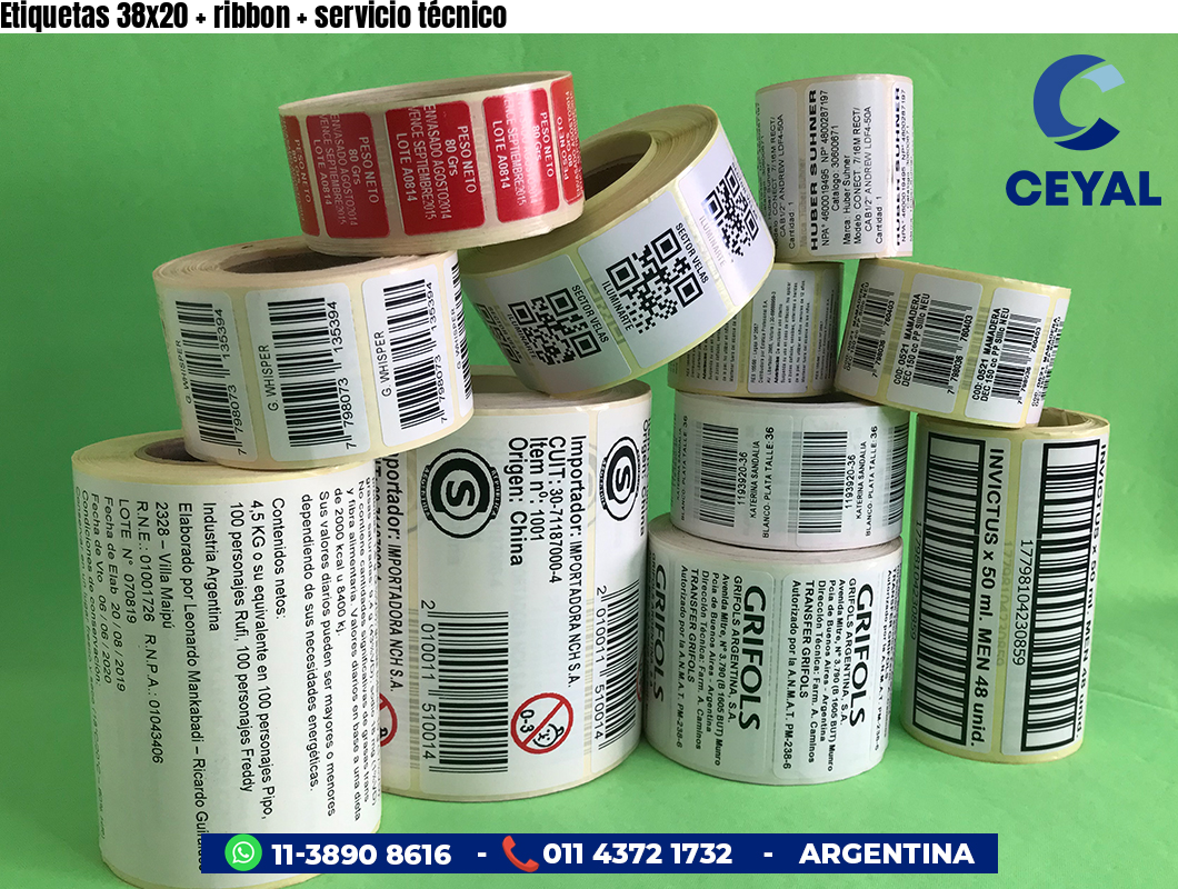 Etiquetas 38x20   ribbon   servicio técnico