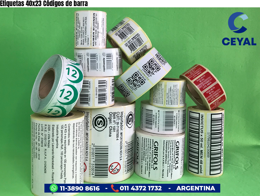Etiquetas 40x23 Códigos de barra