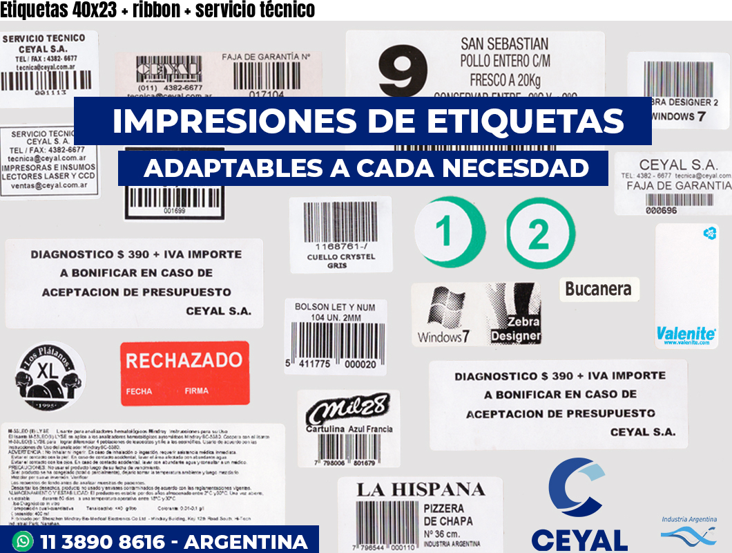 Etiquetas 40x23   ribbon   servicio técnico