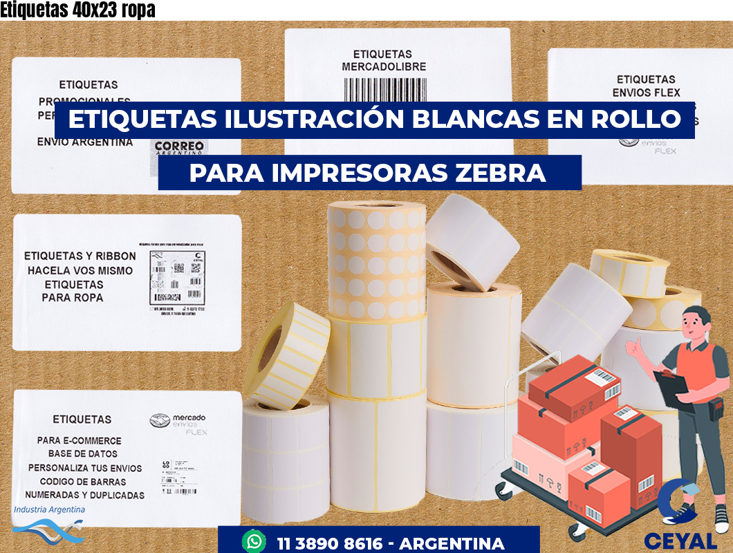Etiquetas 40x23 ropa