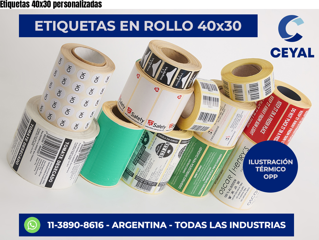 Etiquetas 40×30 personalizadas