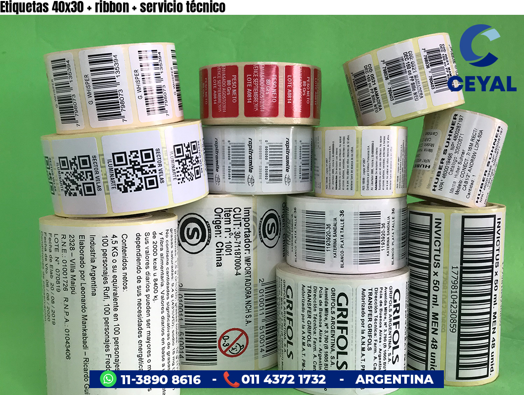 Etiquetas 40x30   ribbon   servicio técnico