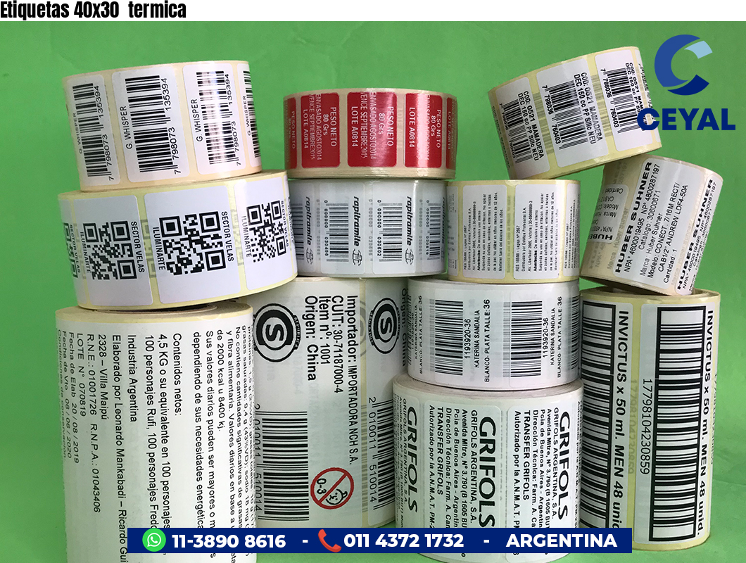 Etiquetas 40x30  termica