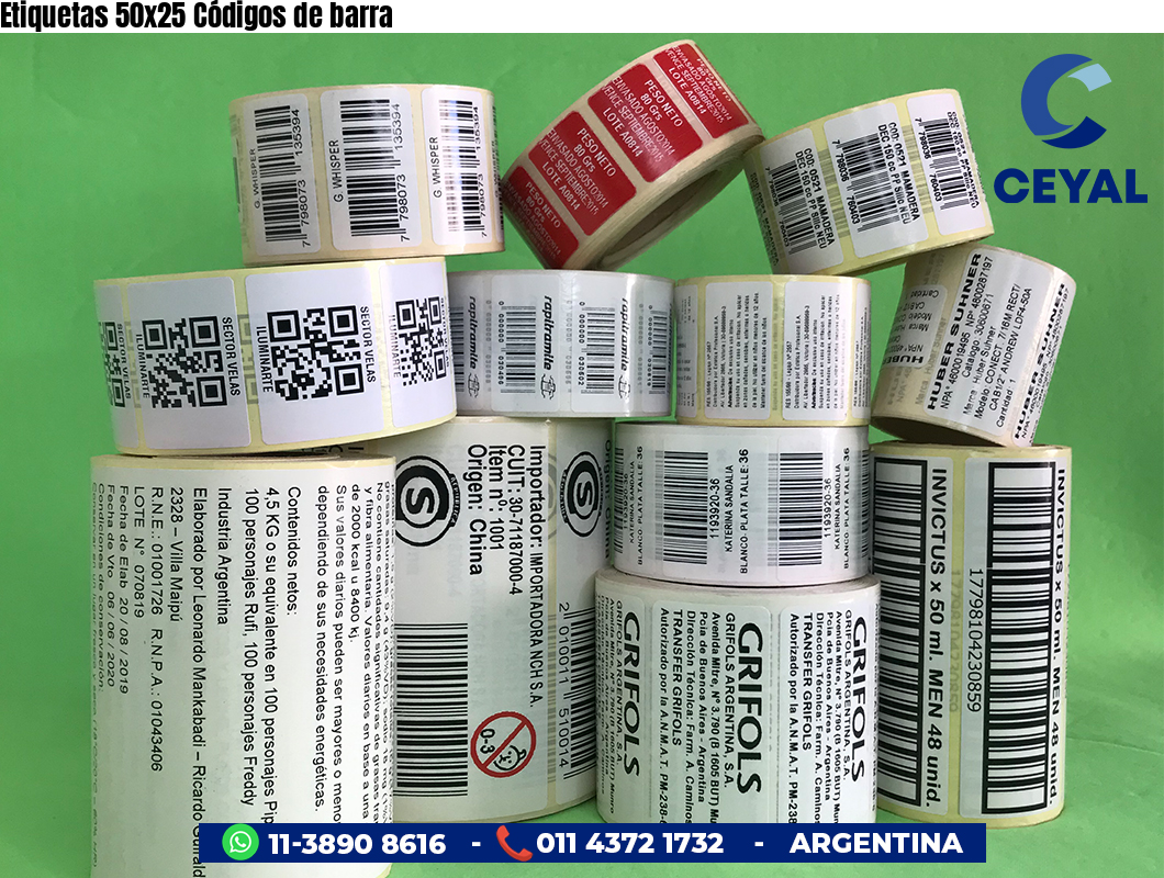 Etiquetas 50x25 Códigos de barra
