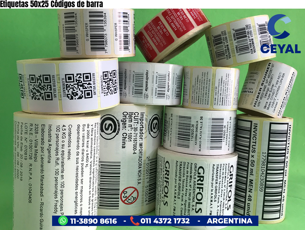Etiquetas 50x25 Códigos de barra