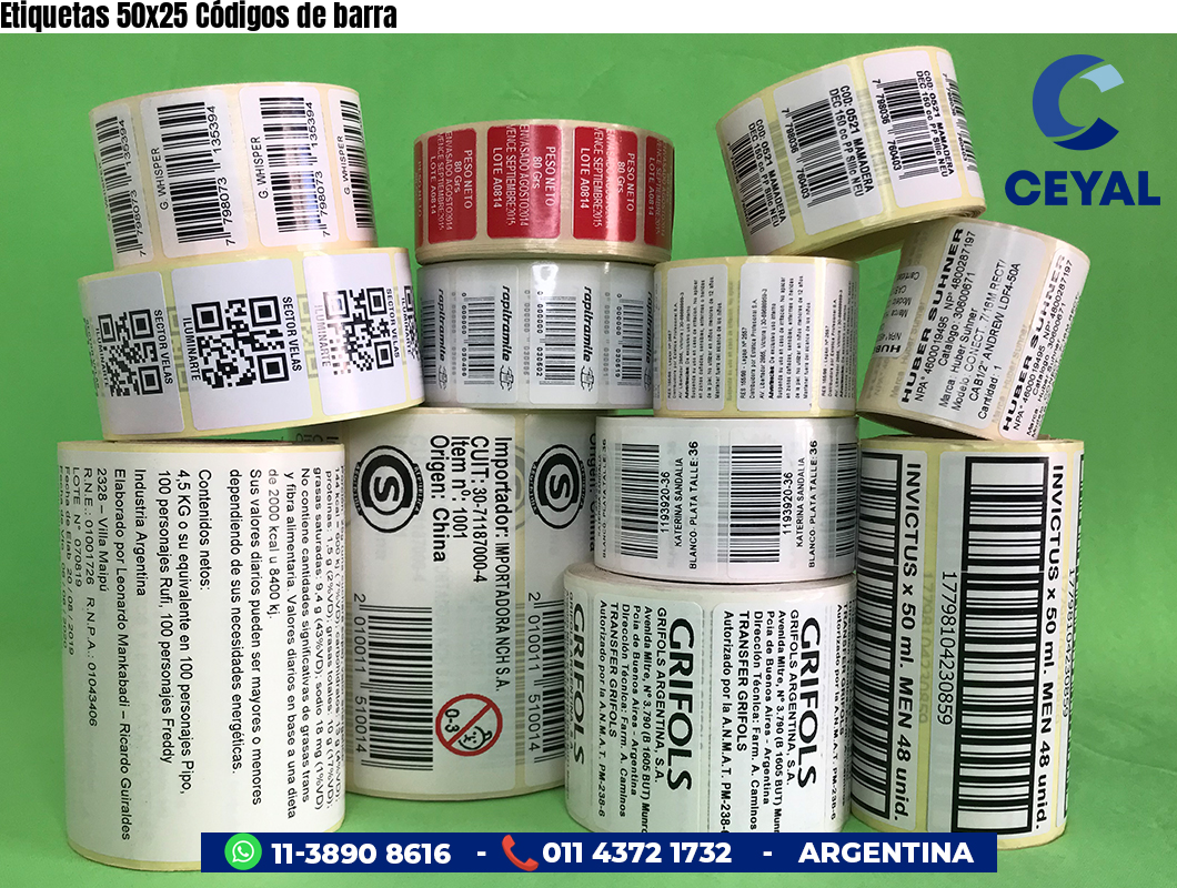 Etiquetas 50x25 Códigos de barra