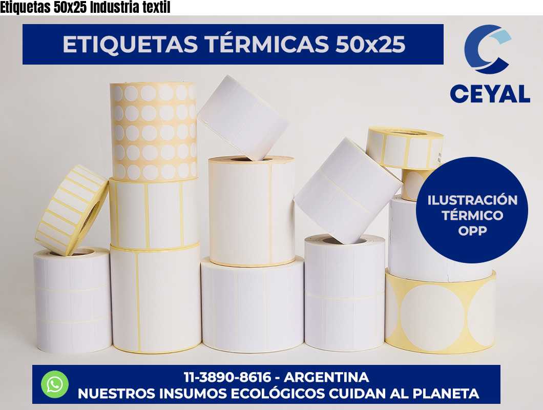 Etiquetas 50×25 Industria textil