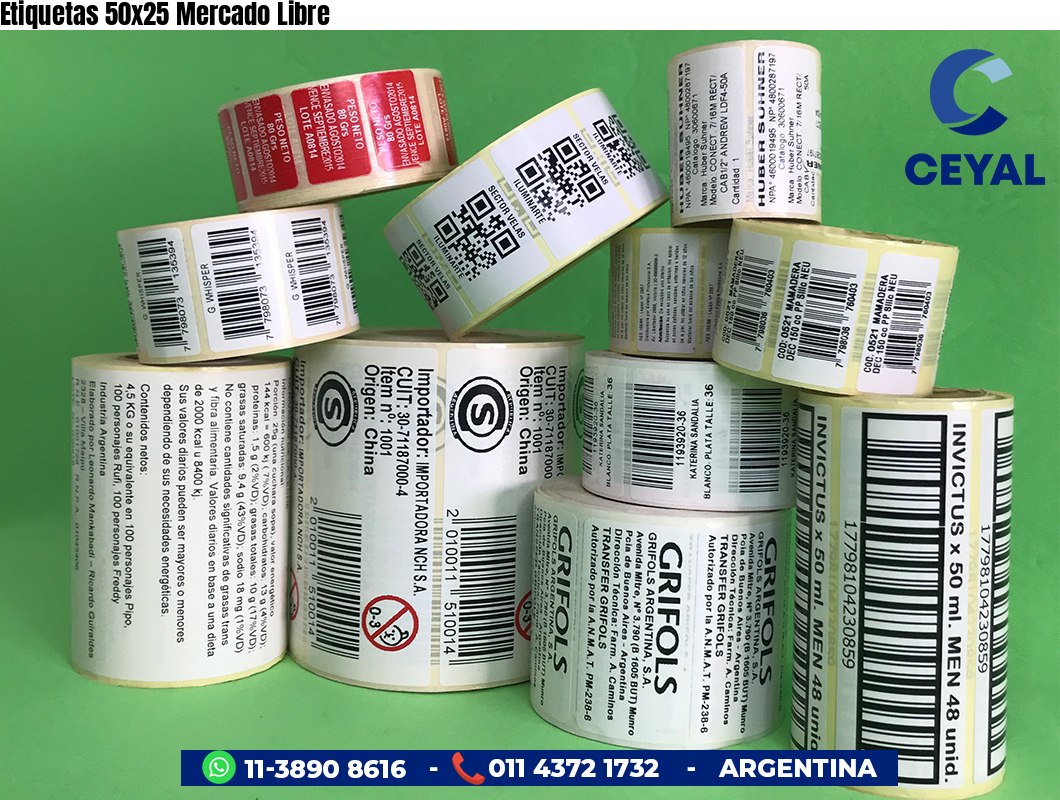 Etiquetas 50x25 Mercado Libre