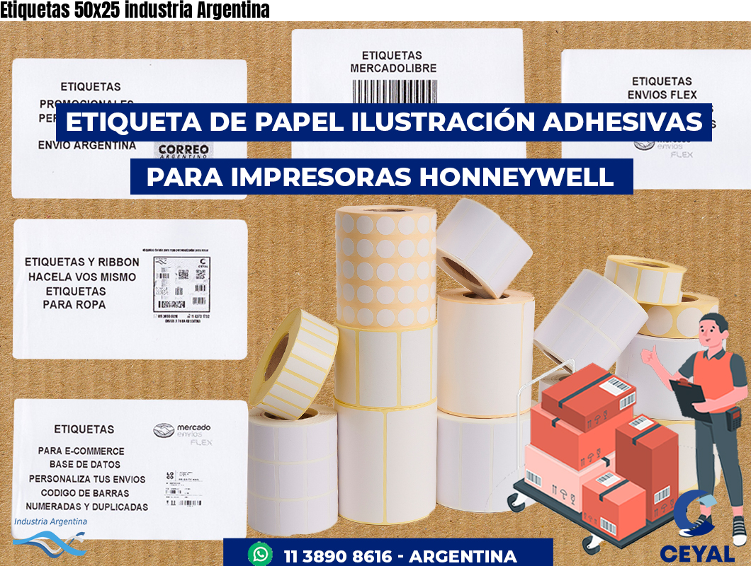 Etiquetas 50x25 industria Argentina