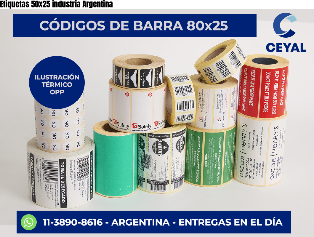 Etiquetas 50×25 industria Argentina
