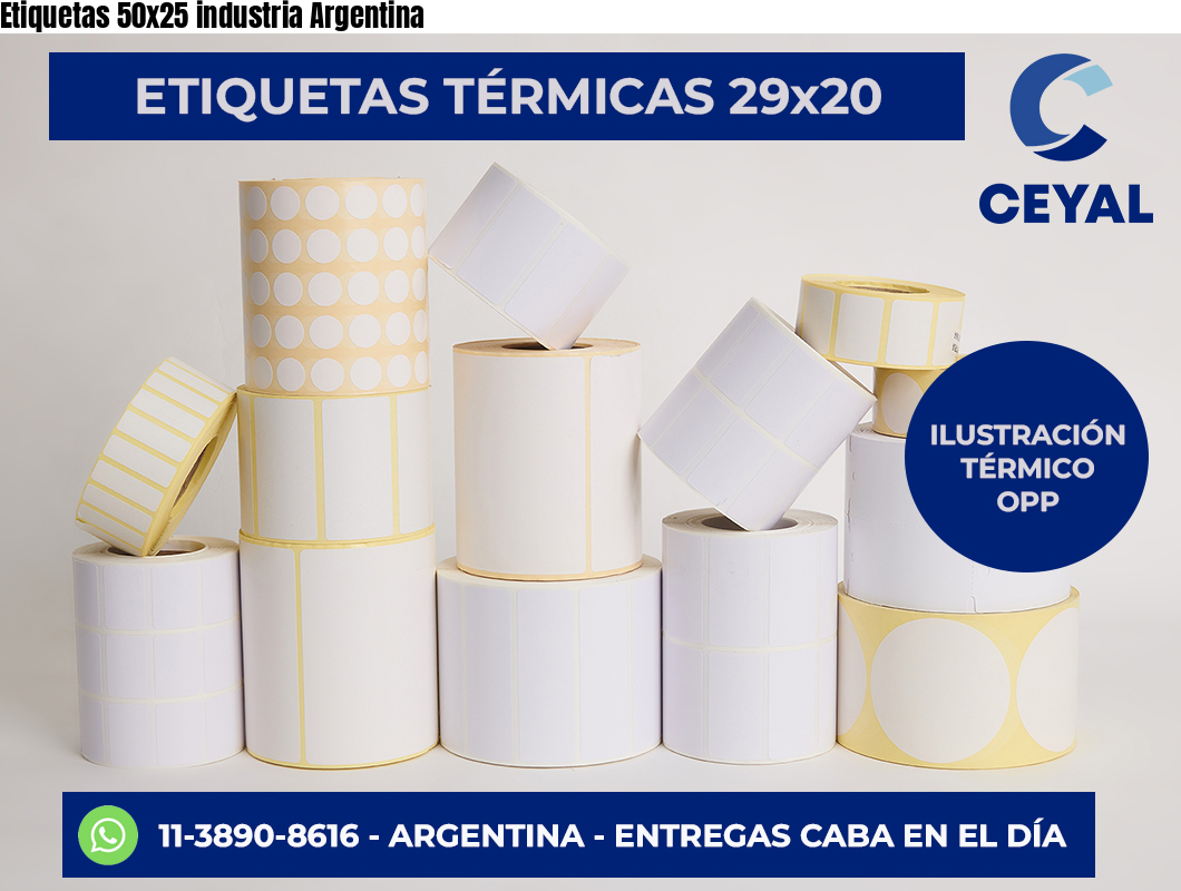 Etiquetas 50x25 industria Argentina