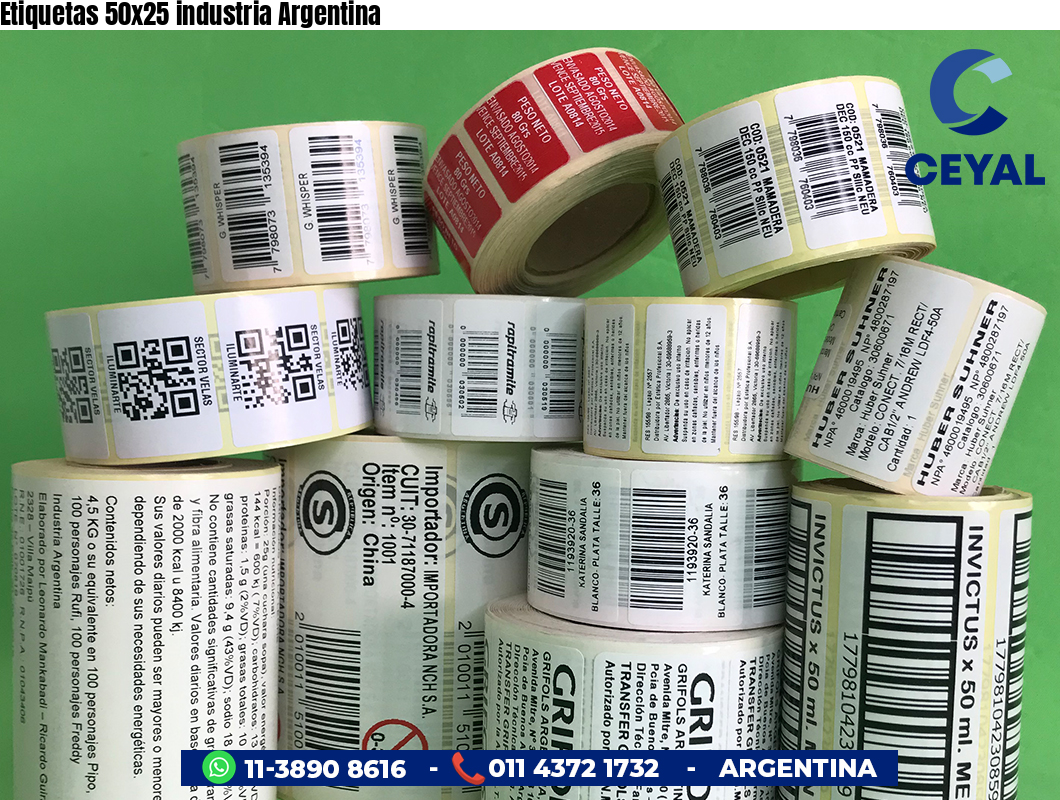 Etiquetas 50x25 industria Argentina