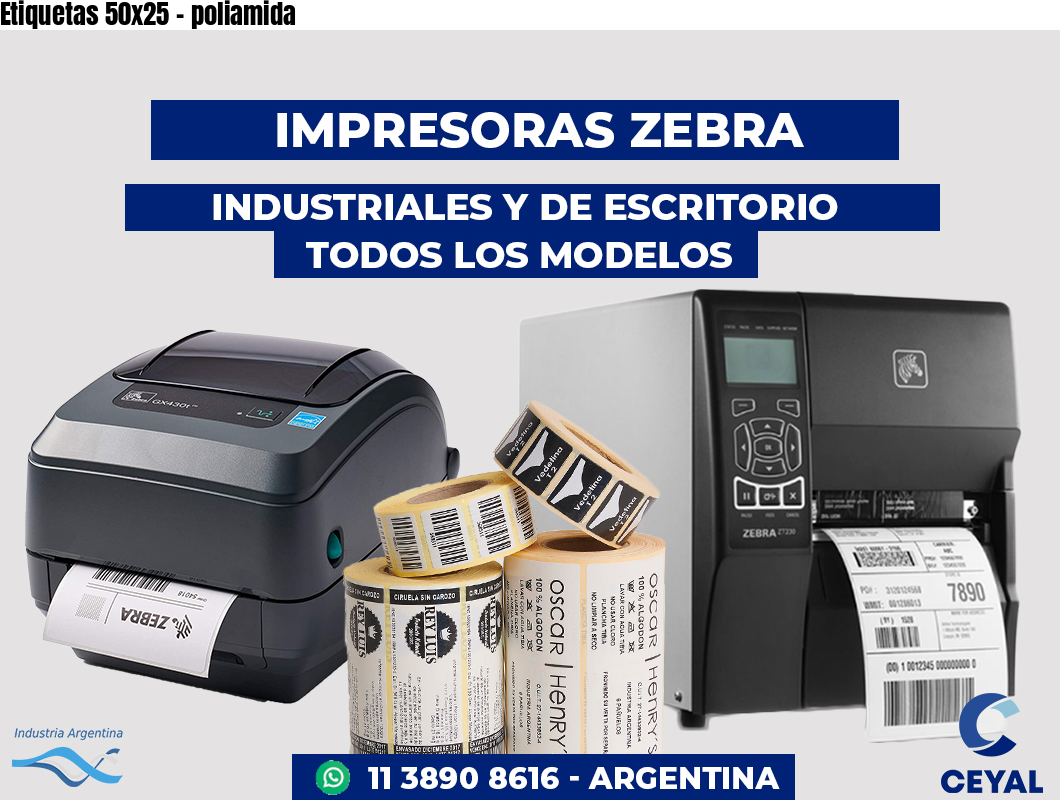 Etiquetas 50x25 - poliamida