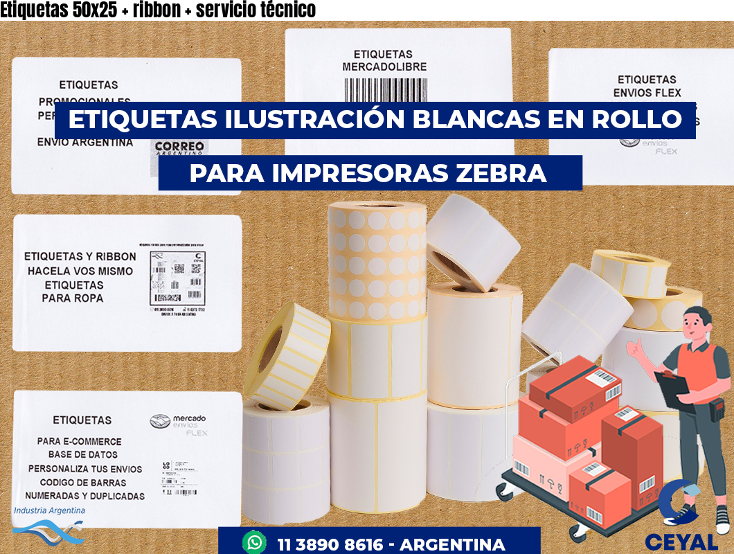 Etiquetas 50x25   ribbon   servicio técnico