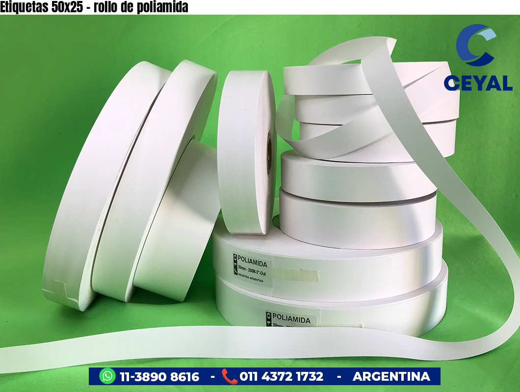 Etiquetas 50x25 - rollo de poliamida