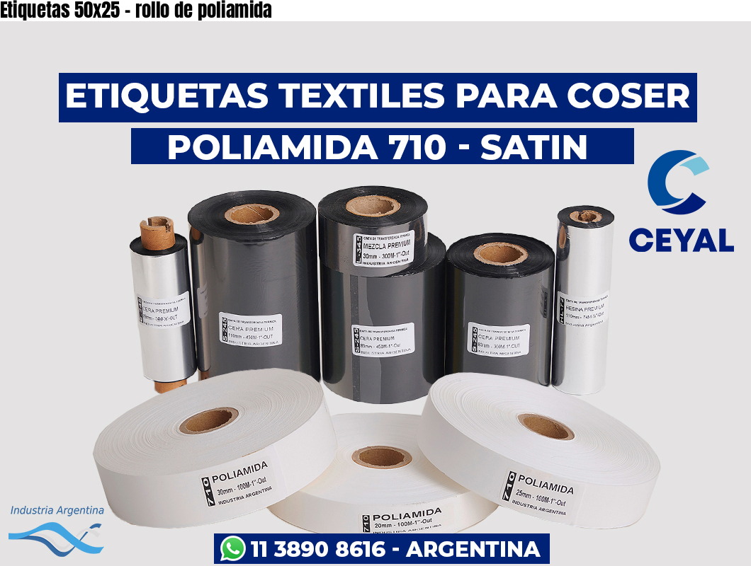 Etiquetas 50×25 – rollo de poliamida